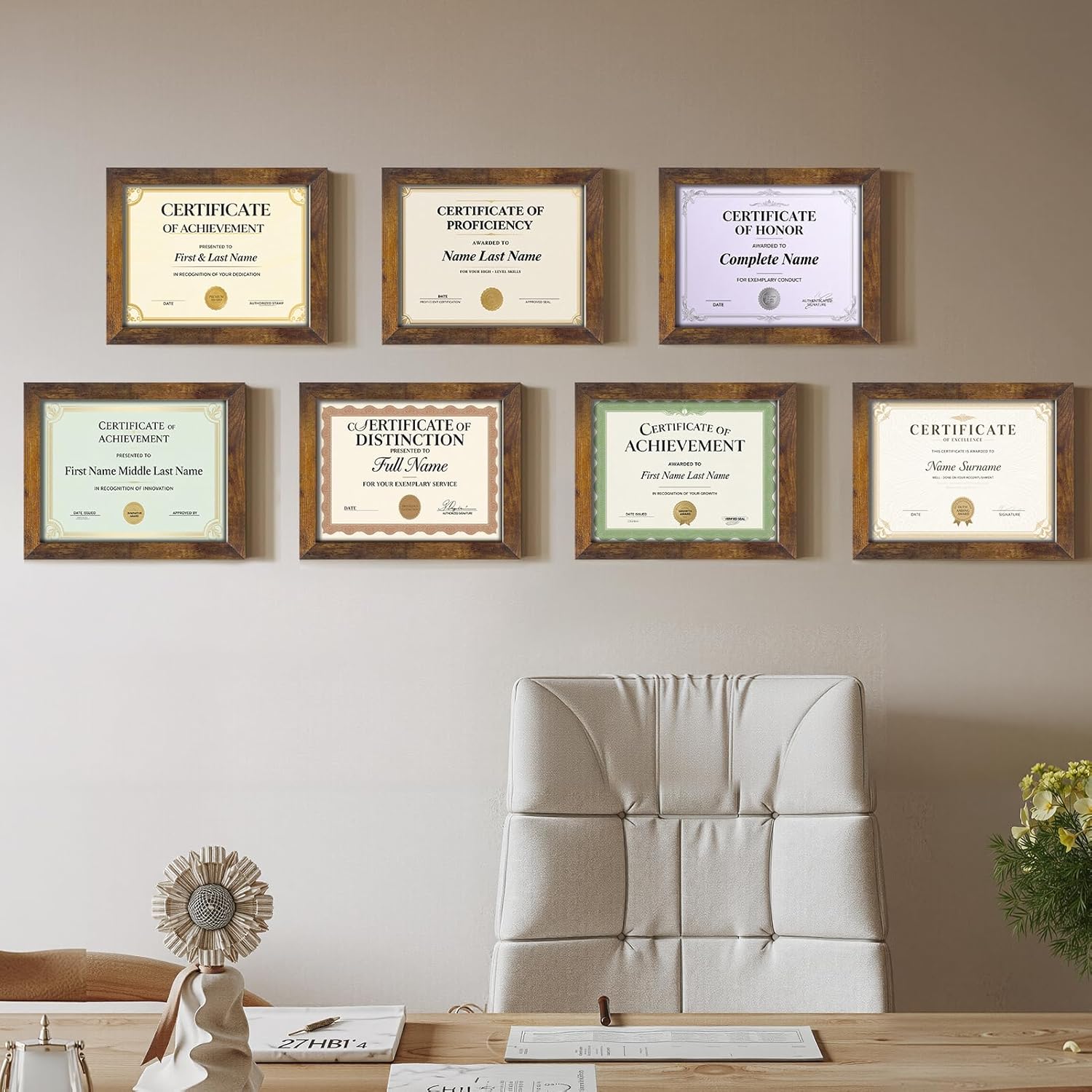 Certifications wall at Ace Dental Clinic